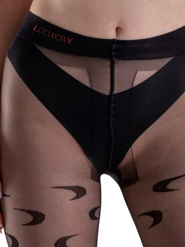 LECHERY 1-Pack Sheer Crescent Moon Tights 4