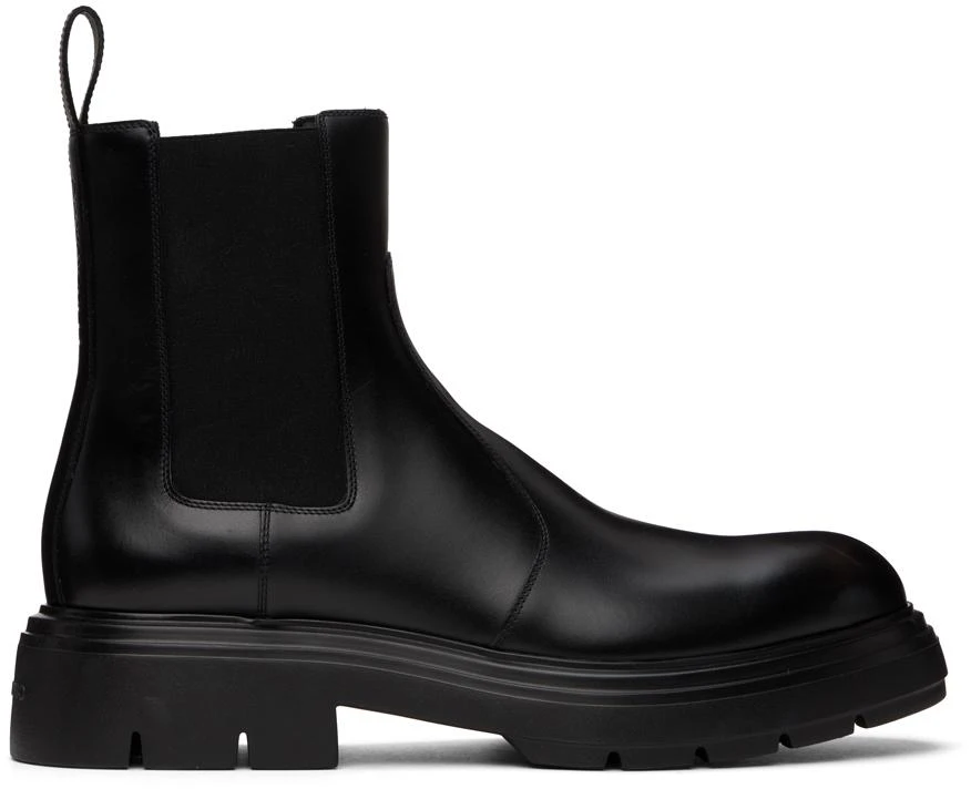 Salvatore Ferragamo Black Embossed Chelsea Boots 1