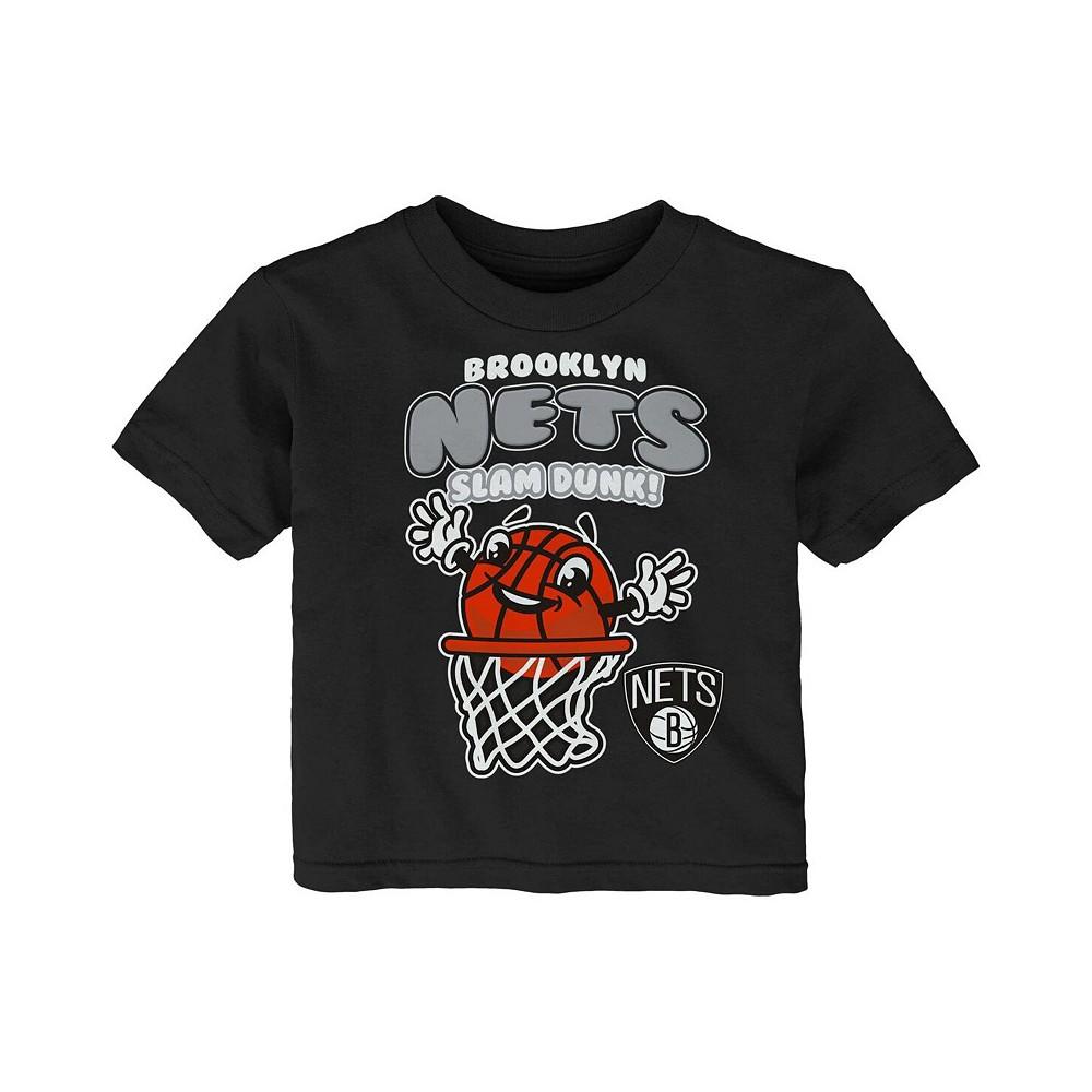 Outerstuff Infant Boys and Girls Black Brooklyn Nets Happy Dunk T-shirt
