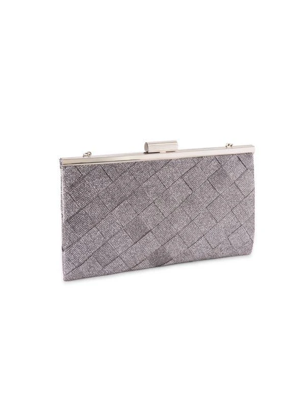 La Regale Glitter Basketweave Clutch 4