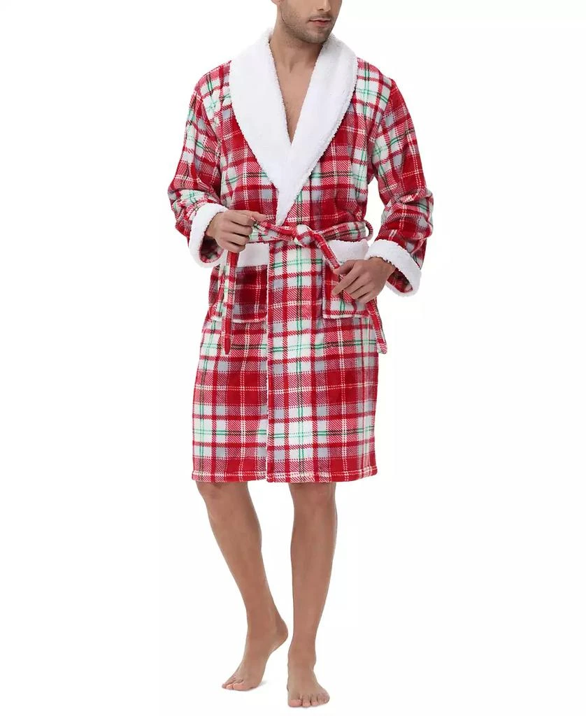 Holiday Lane Plush Printed Short Shawl-Collar Robe, Exclusively at Macy’s 11