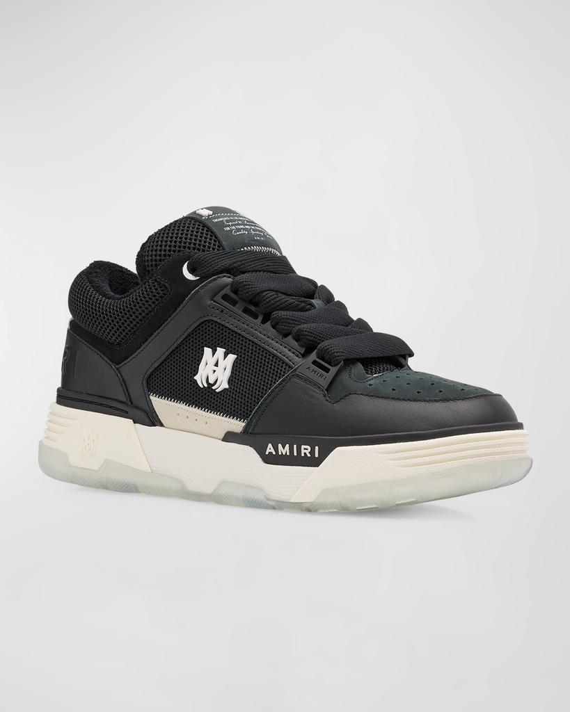 AMIRI Men's MA-1 Leather & Mesh Low-Top Sneakers BLACK-BLACK
