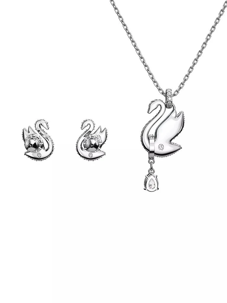 Swarovski Swan Rhodium-Plated & Crystal Swan 2-Piece Gift Set 5