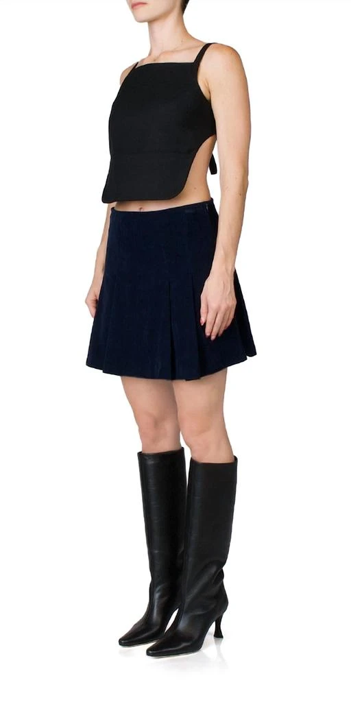 CIAO LUCIA Elia Velvet Mini Skirt In Midnight Navy 2