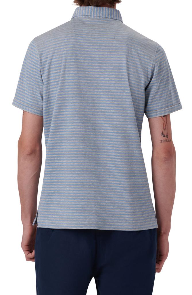 BUGATCHI Stripe Short Sleeve Cotton Polo
