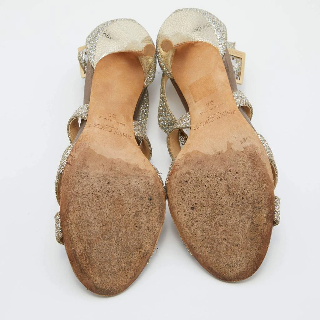 Jimmy Choo Jimmy Choo Gold Glitter Louise Strappy Sandals Size 38 6