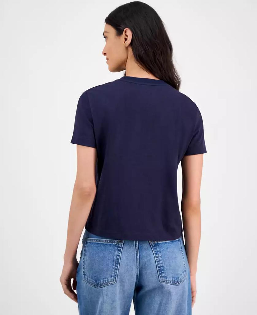 Calvin Klein Women's Flocked Logo Slim T-Shirt