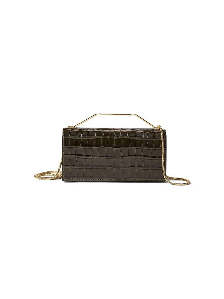 VERONICA BEARD Croc-Embossed Leather Clutch 1