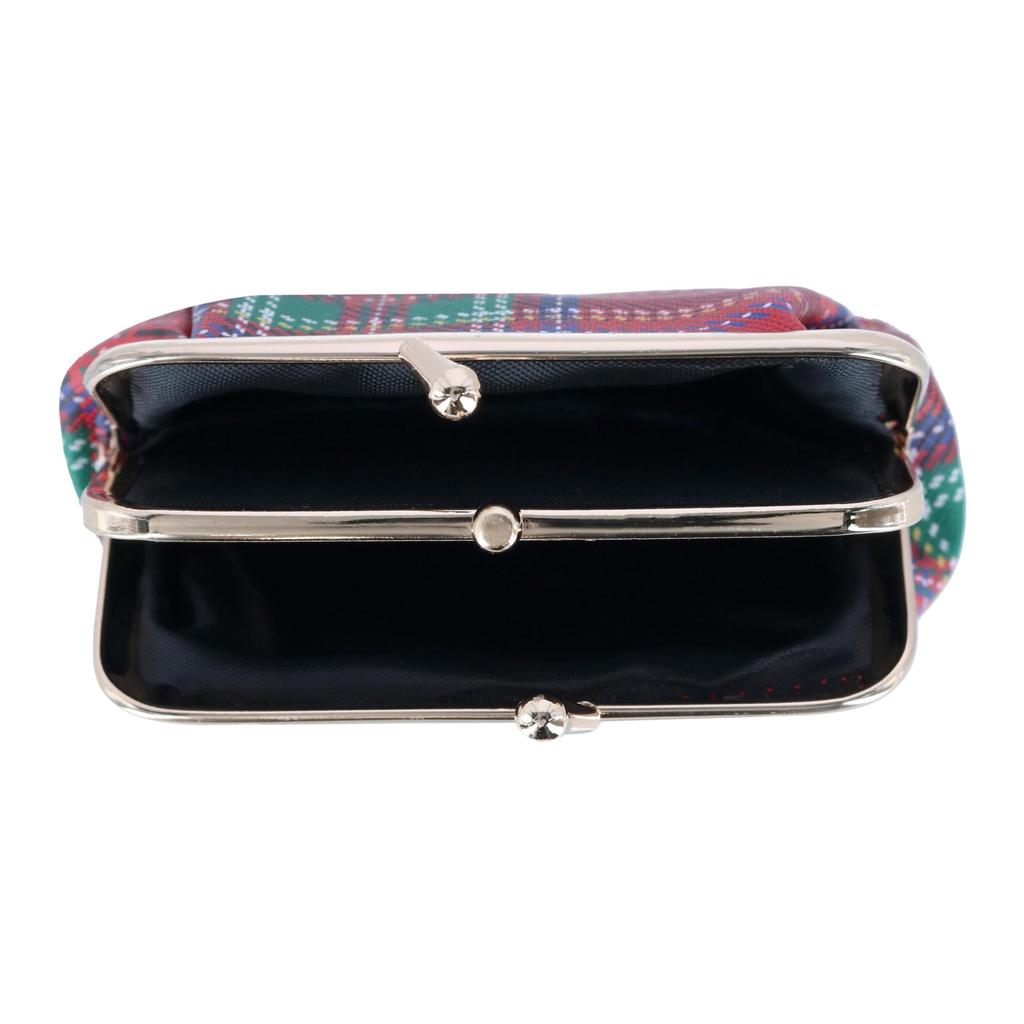 Buxton Women's Tartan Plaid Printed Vegan Leather Triple Frame Coin Purse