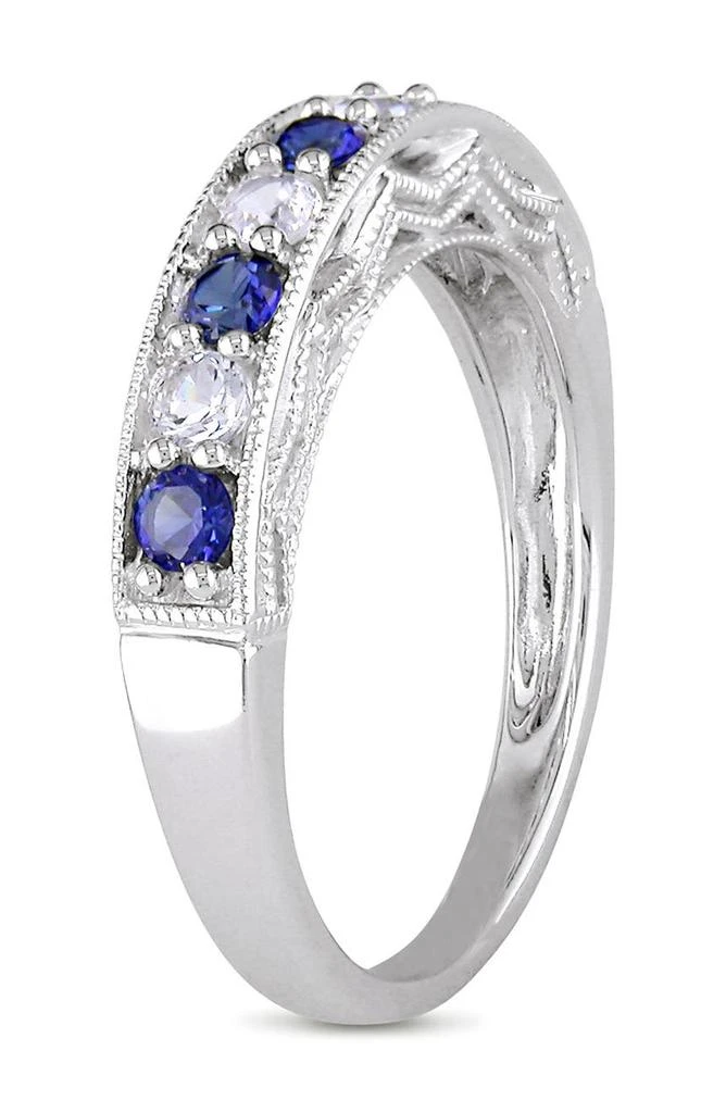 DELMAR Created White 
Blue Sapphire Ring