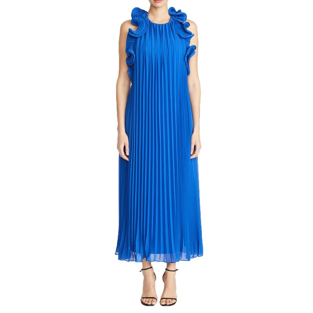 AMUR Womens Pleated Recycled Polyester Maxi Dress 1