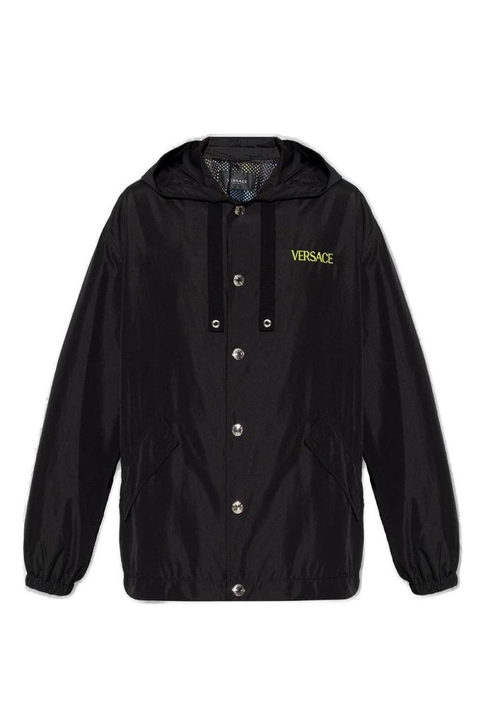Versace Versace Logo Printed Hooded Drawstring Jacket 1