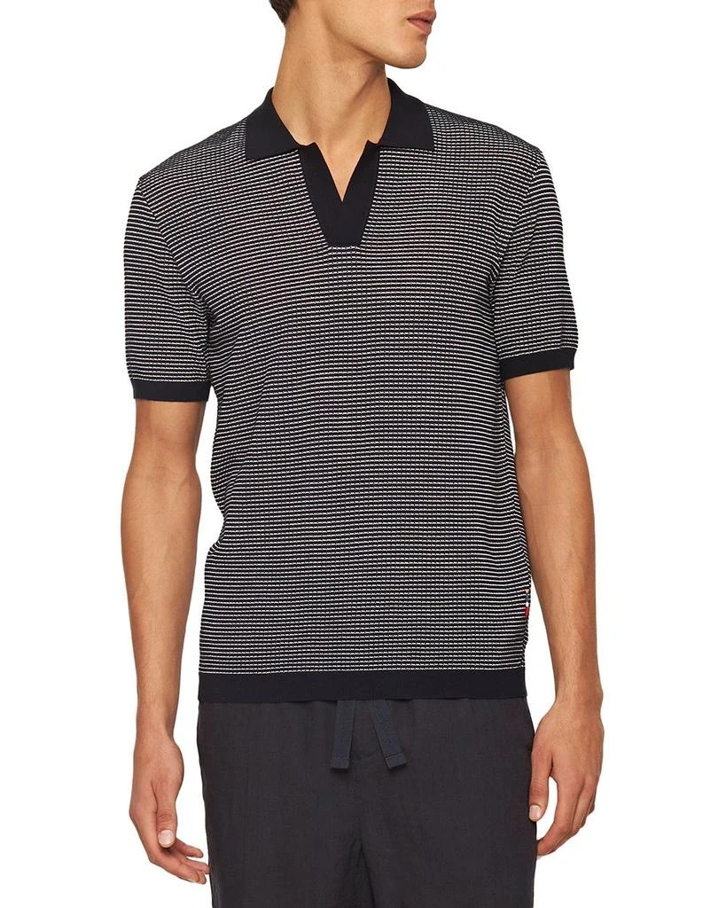 ORLEBAR BROWN Roddy Two Tone Waffle Knit Mesh Classic Fit Polo Shirt 1