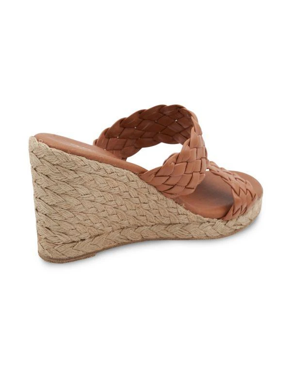 Andre Assous Aria Open Toe Leather Espadrille Wedge Sandals 6