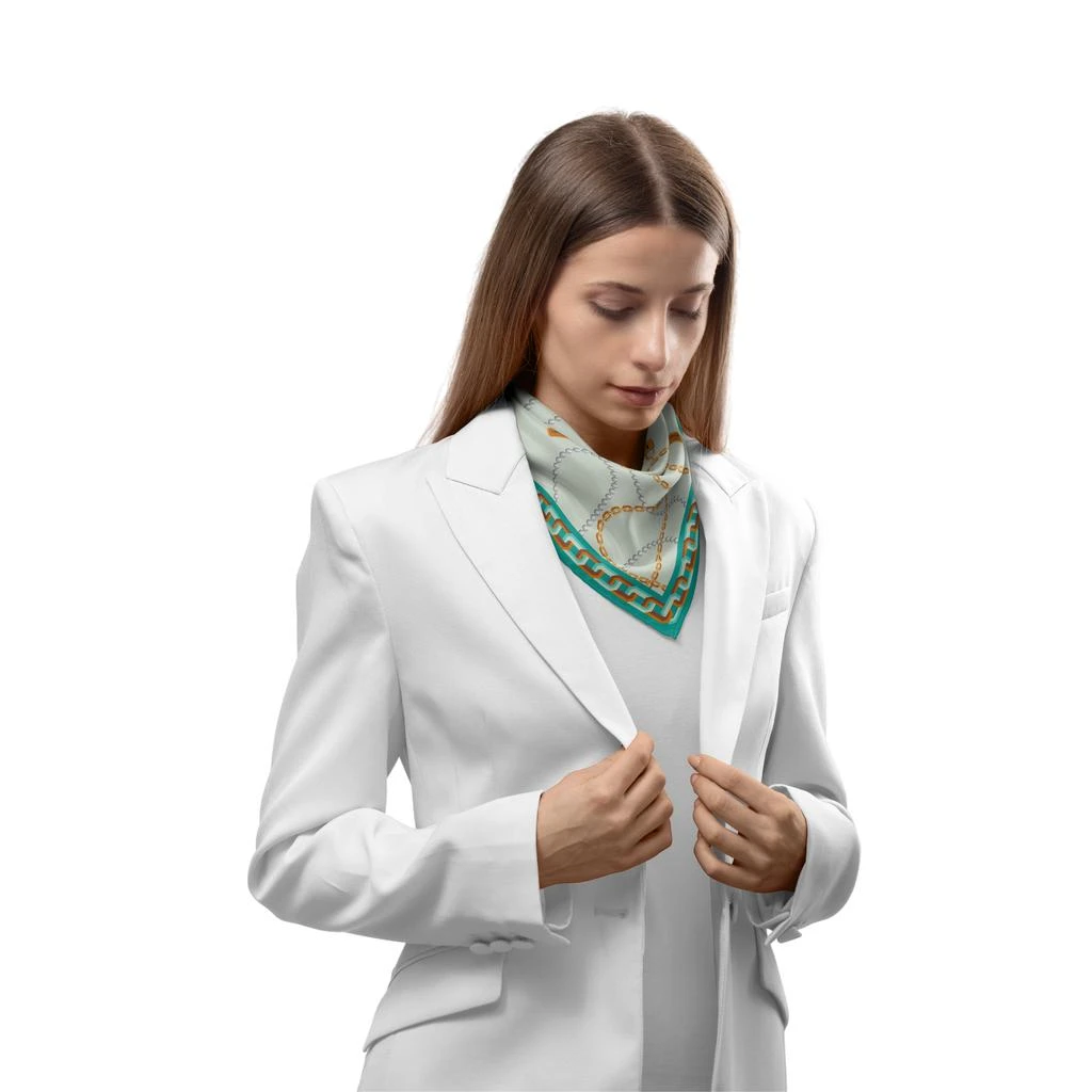 LePARMENTIER Paris Heritage Chain and Pearls Silk Bandana 5