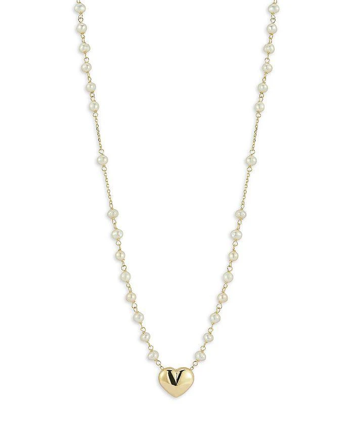 Bloomingdale
s Fine Collection Freshwater Pearl Heart Pendant Necklace in 14K Yellow Gold, 16-18"