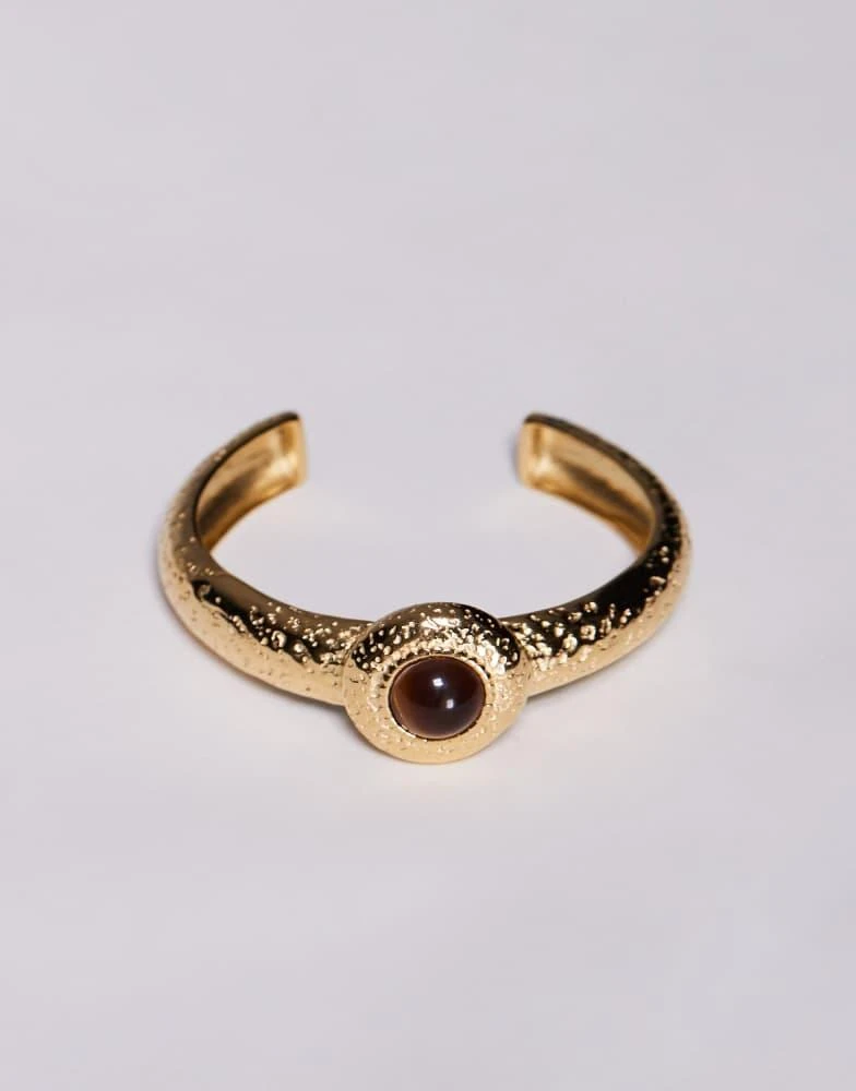 8 Other Reasons 8 Other Reasons cuff bracelet with amber stone in 18k gold plated 3