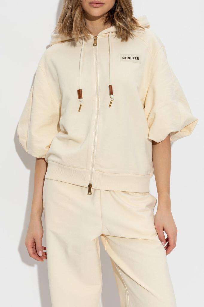 トップス MONCLER / Logo Hoodie Lemon 12A Black Logo Patch Cotton Hoodie - Sweatshirts for Men