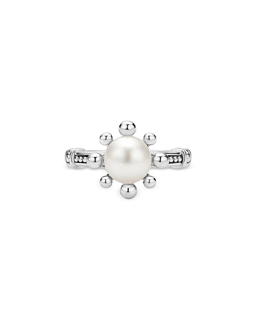 LAGOS Sterling Silver Luna Cultured Pearl Fleur Ring 5