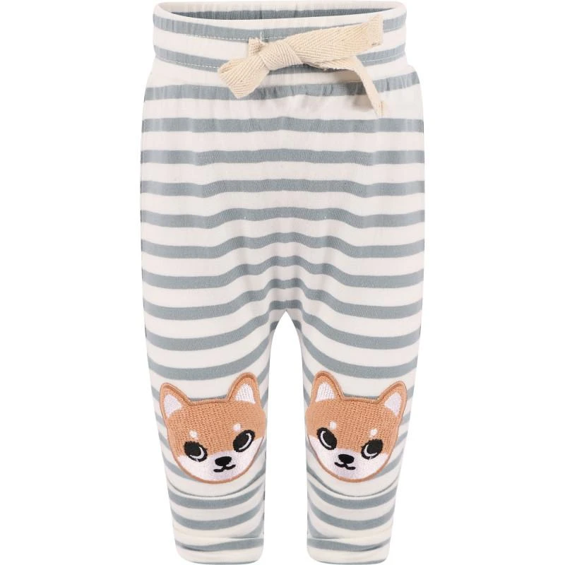 Huxbaby Shiba striped baggy pants in grey and white 1
