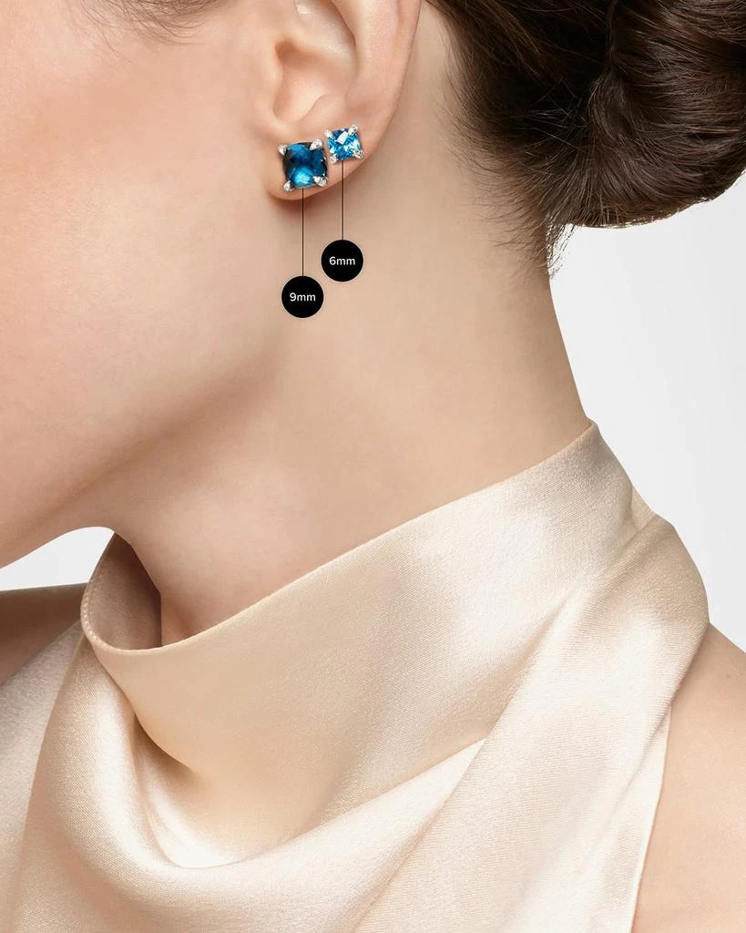 David Yurman Chatelaine Stud Earrings with Gemstones and Diamonds in Silver, 6mm 4