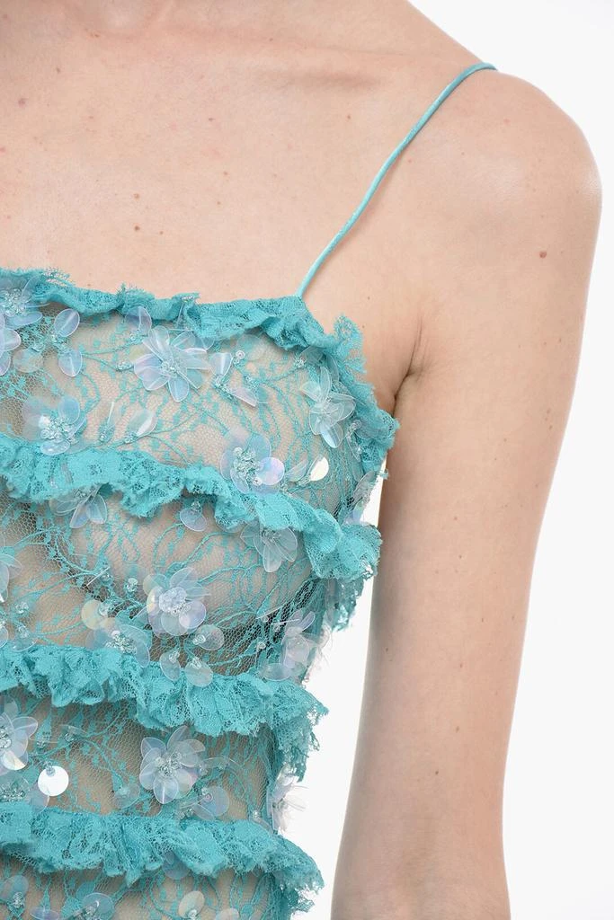 retrofête Retrofete Ruffled Lace Maxidress with Sequines 3