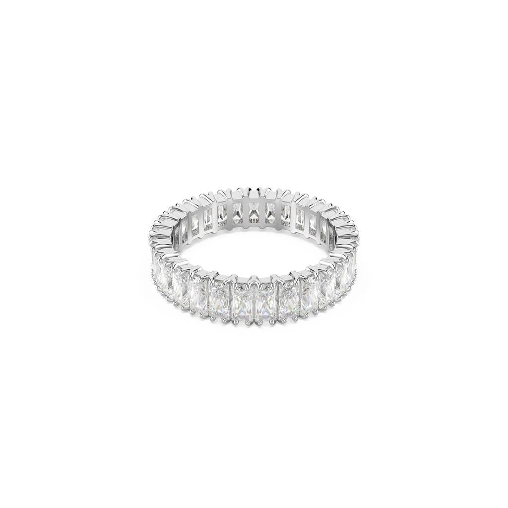 Swarovski Attract trilogy hoop earrings round cut white rhodium plated 5