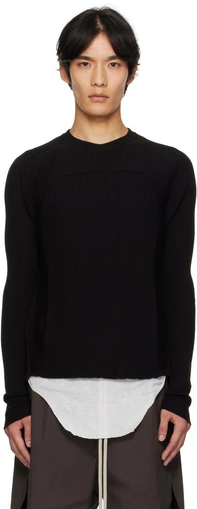 Rick Owens Black Concordians Ribbed Geo Sweater 1