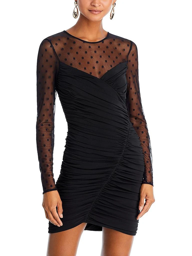 HALSTON Womens Polka Dot Short Mini Dress 1