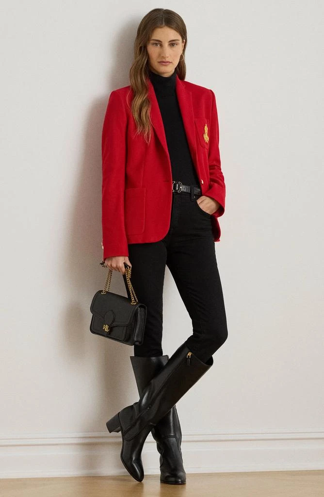 Ralph Lauren Bullion Jacquard Logo Patch Cotton Blend Blazer 9