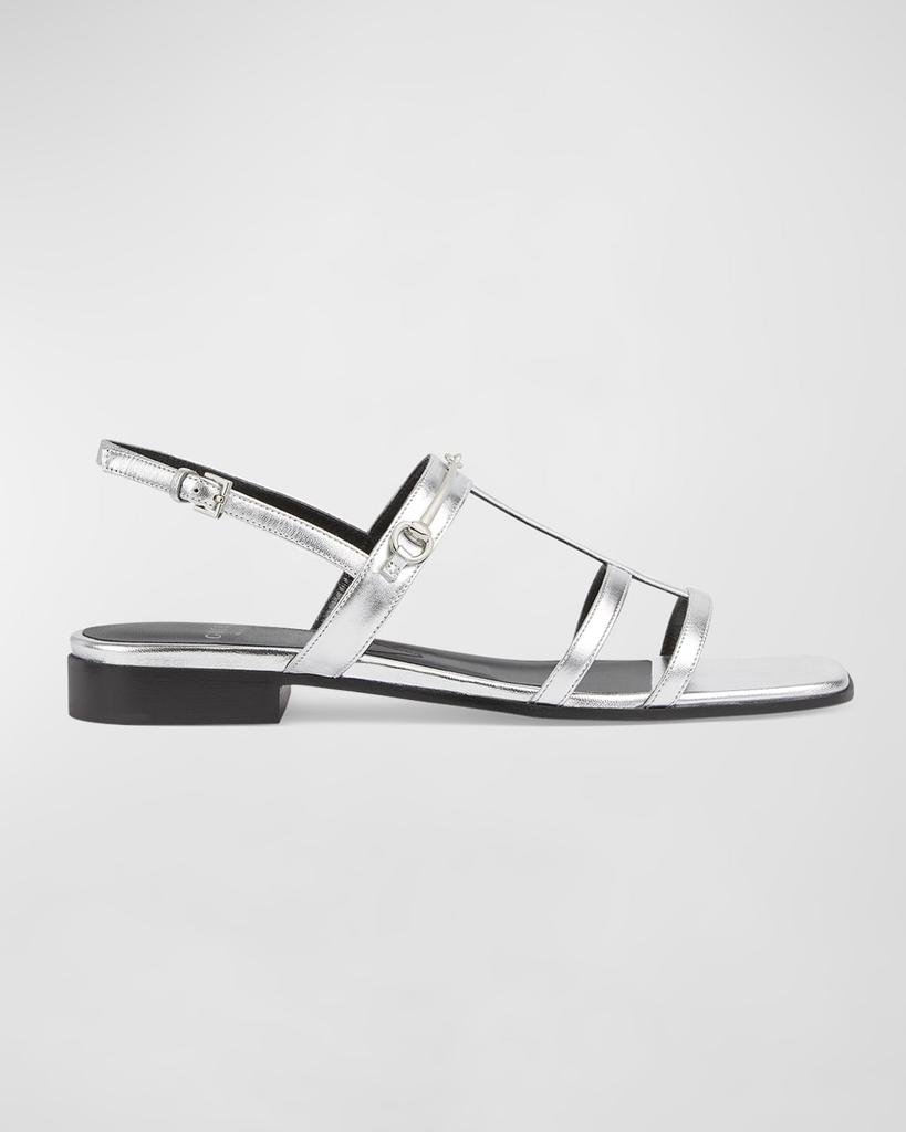 Gucci Divine Leather Slingback Sandals