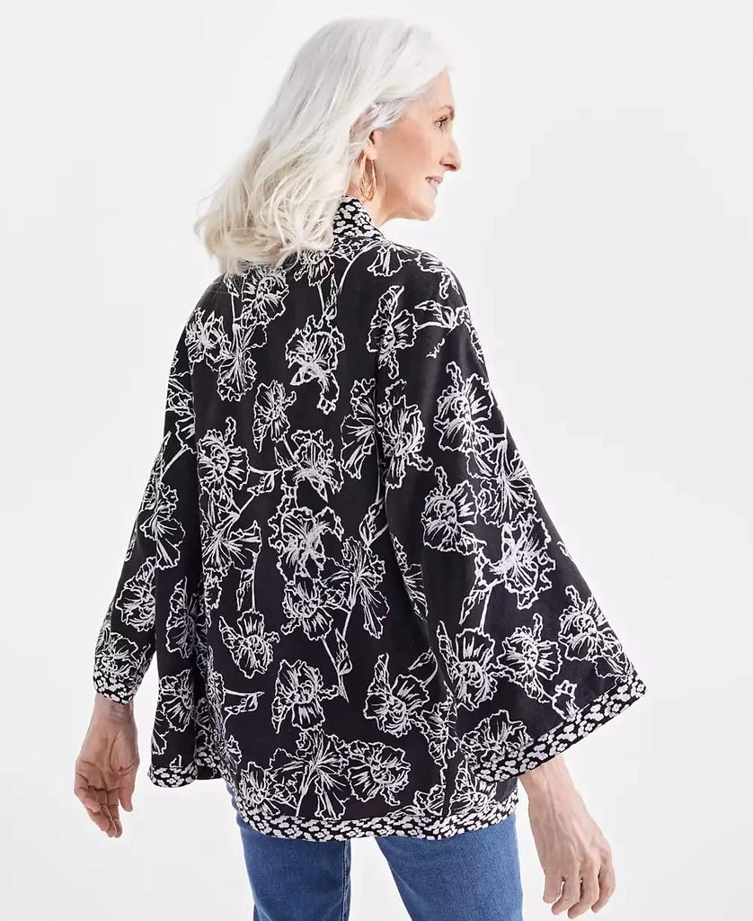 Style & Co Women's Printed Linen Blend Reversible Kimono, Created for Macy's 4