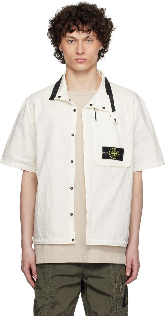 【Stone 】LuisaViaRoma short sleeve t-shirt Stone Island Luisaviaroma Short Sleeve Shirt - Shirts - Save