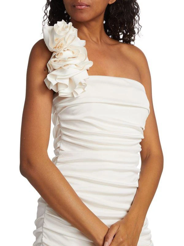 Monique Lhuillier Farren Ruffle One-Shoulder Minidress 4