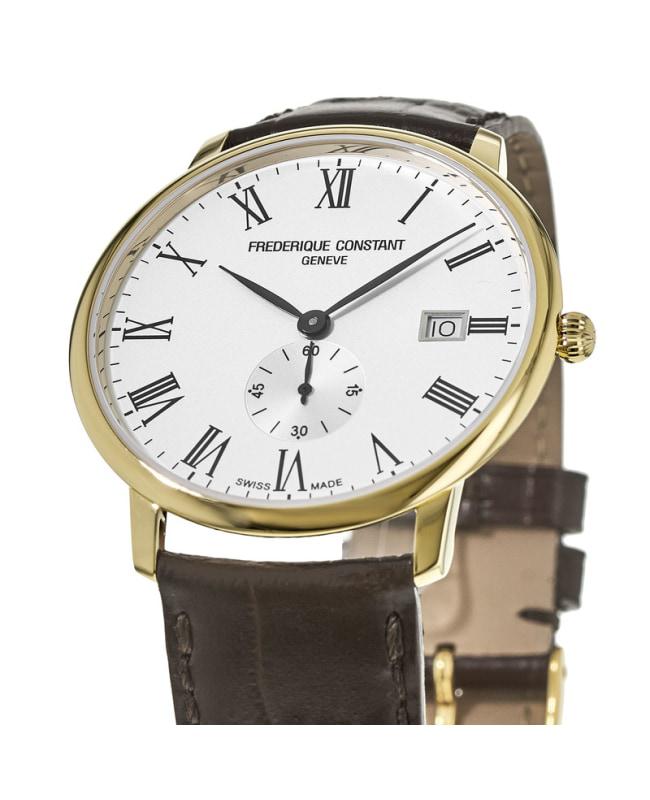 Frederique Constant Frederique Constant Slimline White Dial Brown Leather Men's Watch FC-245WR5S5