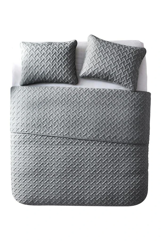 VCNY Home Nina Embossed Basketweave Quilt Set - Twin 1