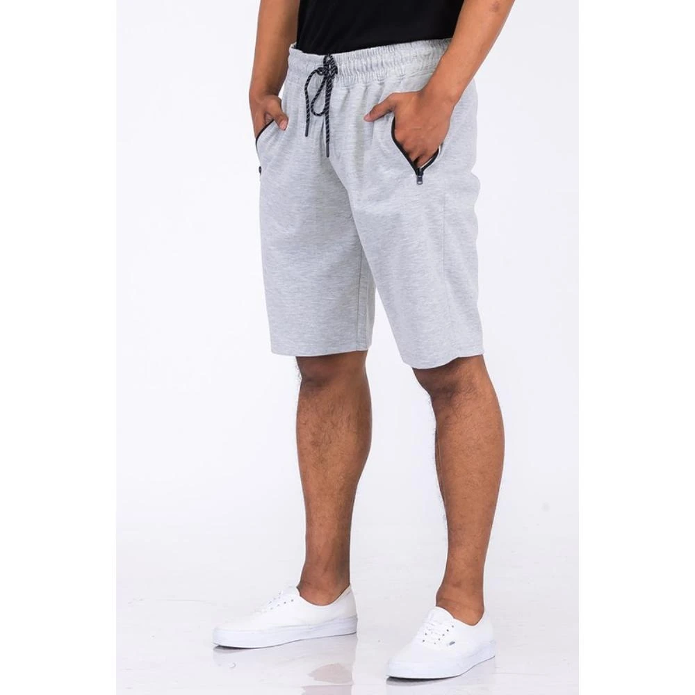 FASHNZFAB Cotton Blend Lounge Sweat Shorts with Zipper Pockets 7