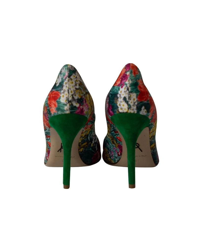 Paul Andrew Shakti Pumps in Floral Print Silk and Suede 4