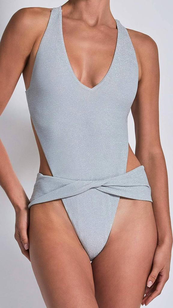 Devon Windsor Cora One Piece Swimsuit In Silver Shimmer
