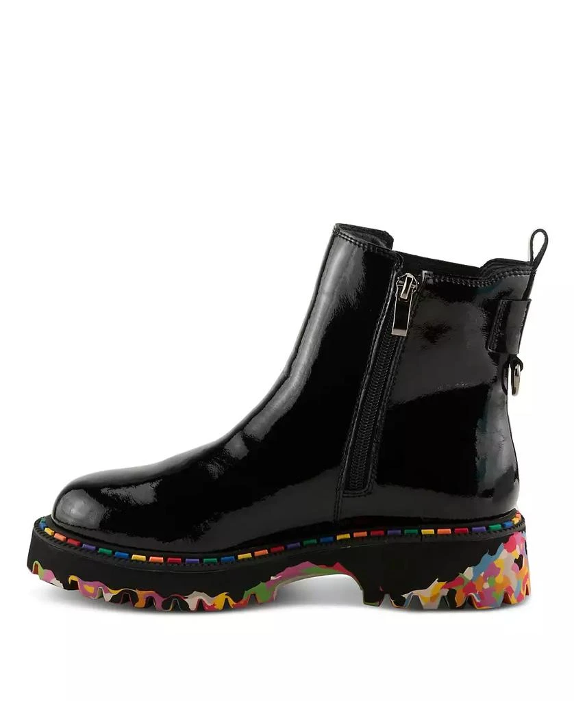 Spring Step Rager Glossy Waterproof Leather Rain Boot with Artistic Outsole and Elastic Side Panels 3