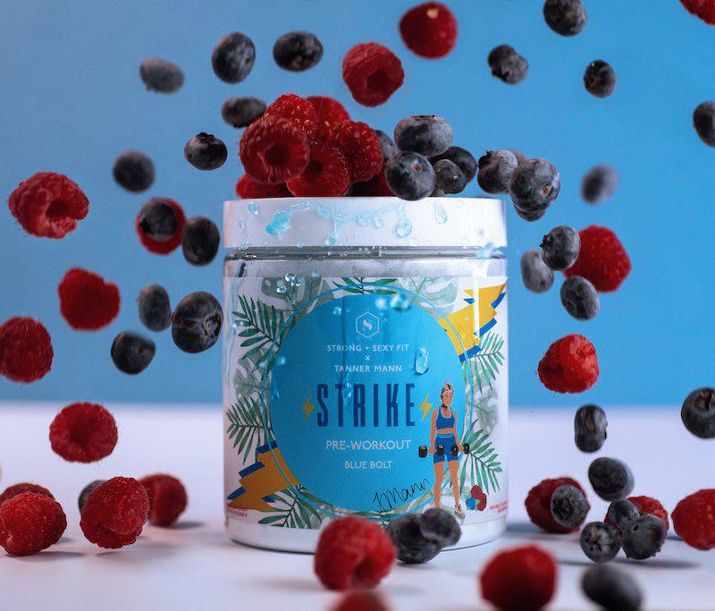 Strong + Sexy Fit STRIKE Pre-Workout | Tanner Mann x SSF | Blue Bolt