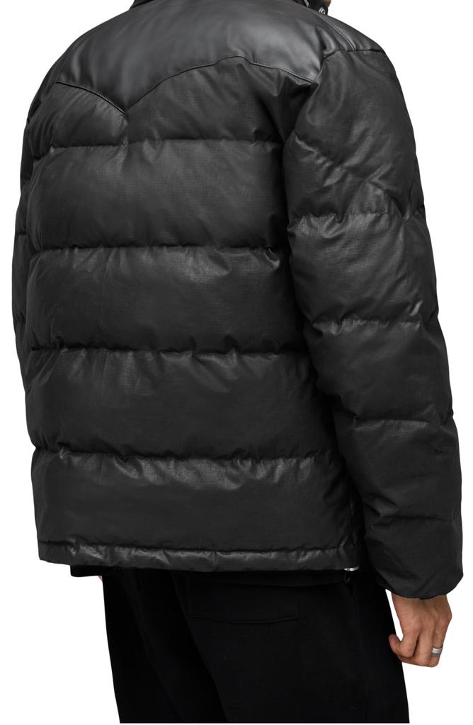 ALL SAINTS Altair Waxed Puffer Jacket with Stowaway Hood