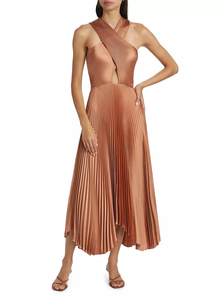 A.L.C. Athena II Pleated Halter Midi-Dress 3