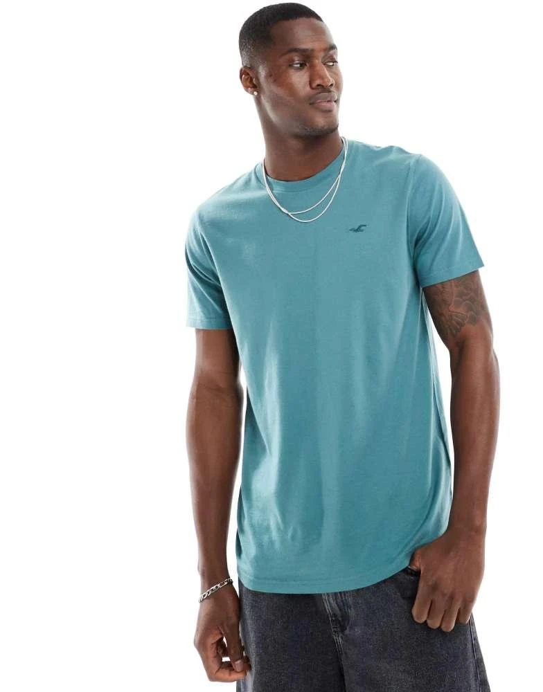 HOLLISTER Hollister icon logo t-shirt in light blue 3