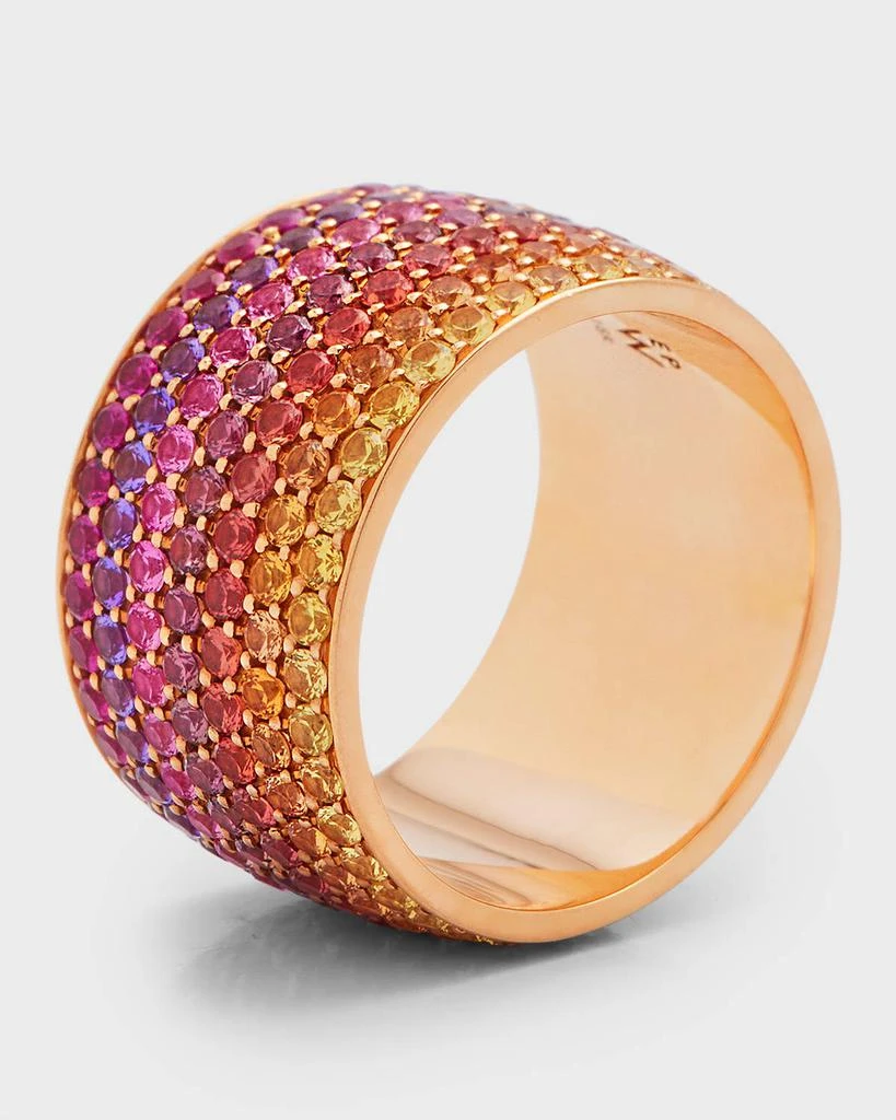 Emily P. Wheeler Los Angeles 18K Rose Gold Ombré Sapphire Cigar Ring 3