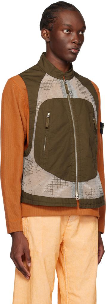 Stone Island Shadow Project Brown Distorted Vest