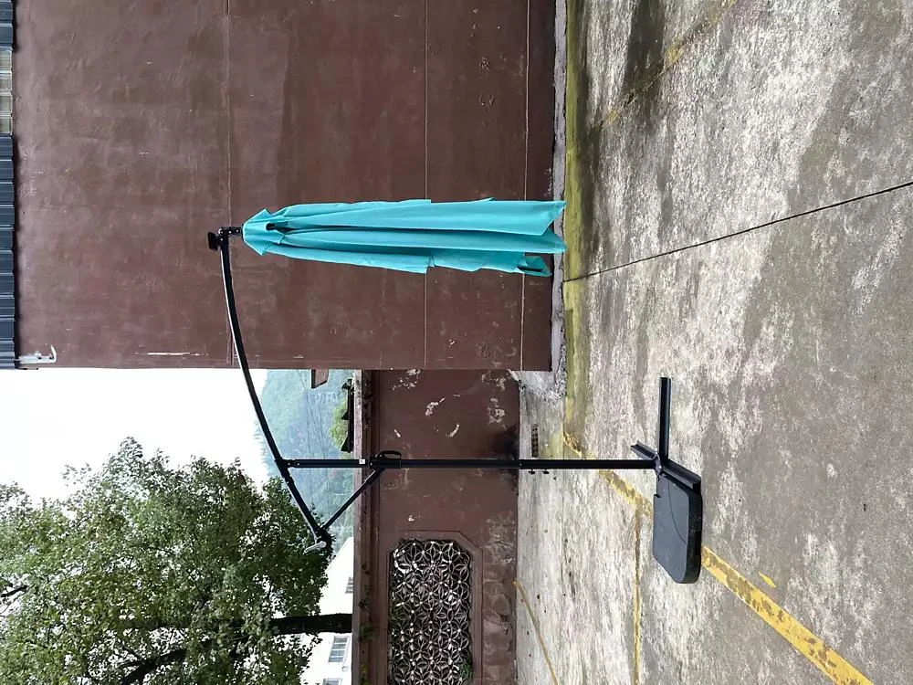 Streamdale Furniture Solar Powered LED Patio Umbrella, 8 Ribs, Crank and Cross Base 9