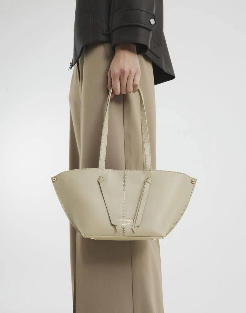 River Island River Island leather tote bag in cream 1