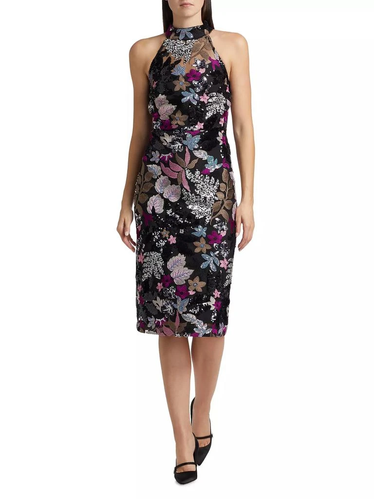 Tahari Aldana Embellished Sleeveless Midi-Dress 3