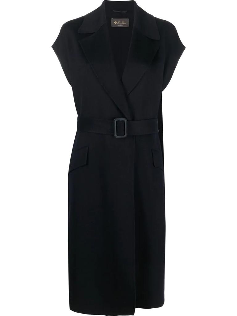 Loro Piana short-sleeve belted coat - women -  -  - Blue